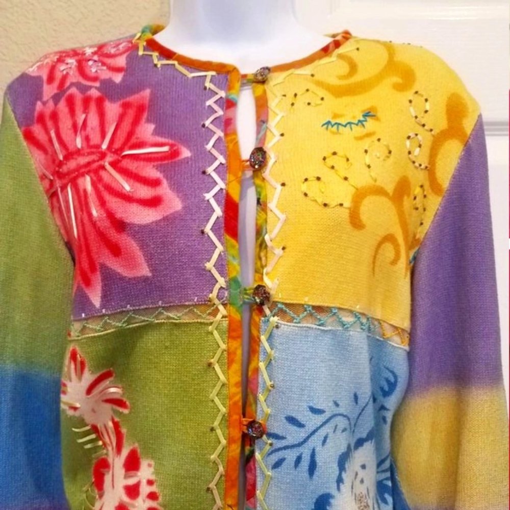 Beautiful And Unique Patchwork Cardigan From Sand… - image 1